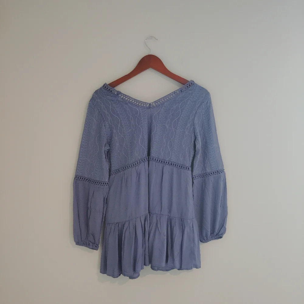 Indigo Thread Co 100% Cotton Periwinkle Tunic Top - Picture 4 of 6